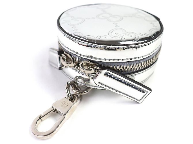 Gucci GG Pattern Patent Leather Pouch Silber - Ansicht 4