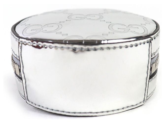 Gucci GG Pattern Patent Leather Pouch Silber - Ansicht 5