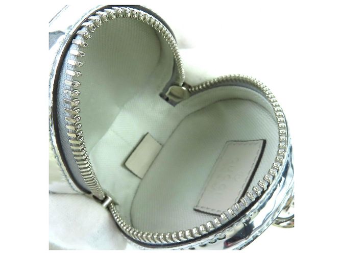 Gucci GG Pattern Patent Leather Pouch Silber - Ansicht 7