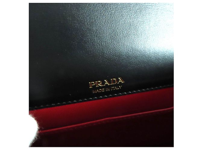 Borsa a tracolla in pelle Saffiano Prada 1BP053 Nero - vista 12