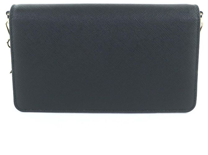 Borsa a tracolla in pelle Saffiano Prada 1BP053 Nero - vista 3