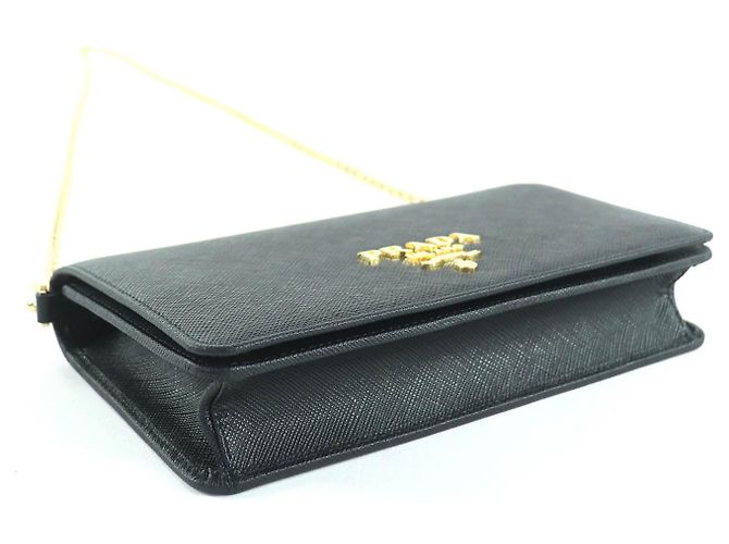 Borsa a tracolla in pelle Saffiano Prada 1BP053 Nero - vista 4