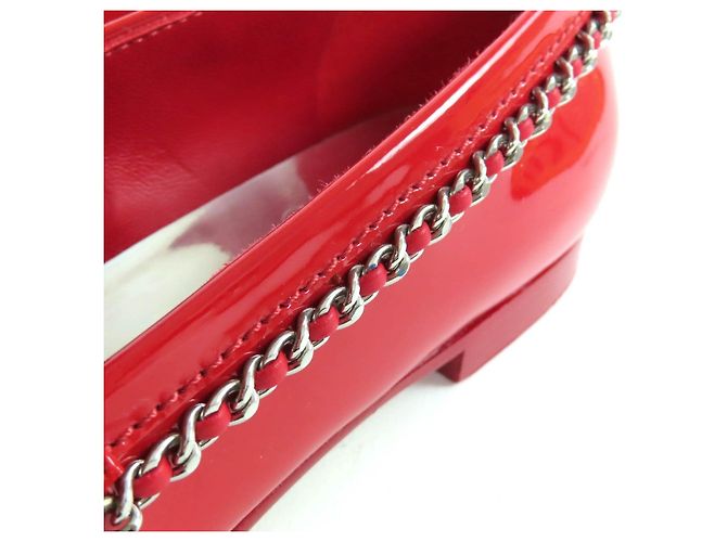 Mocassini Chanel G35631 in vernice Rosso - vista 10