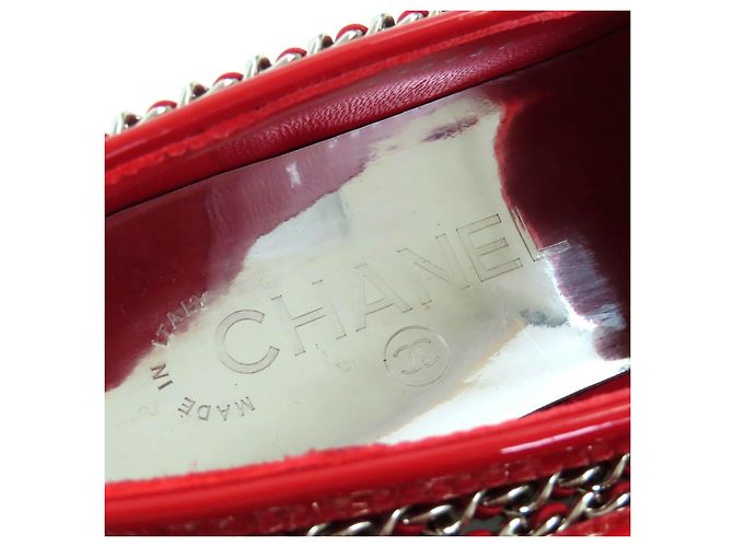 Mocassini Chanel G35631 in vernice Rosso - vista 11