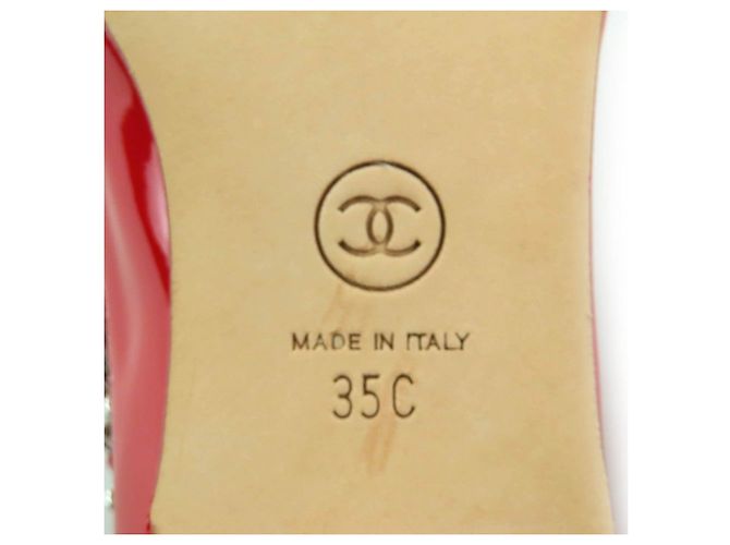 Mocassini Chanel G35631 in vernice Rosso - vista 13
