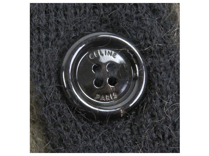 Céline CELINE Cardigan aus gebürstetem Mohair mit Stickerei Grün - Ansicht 4