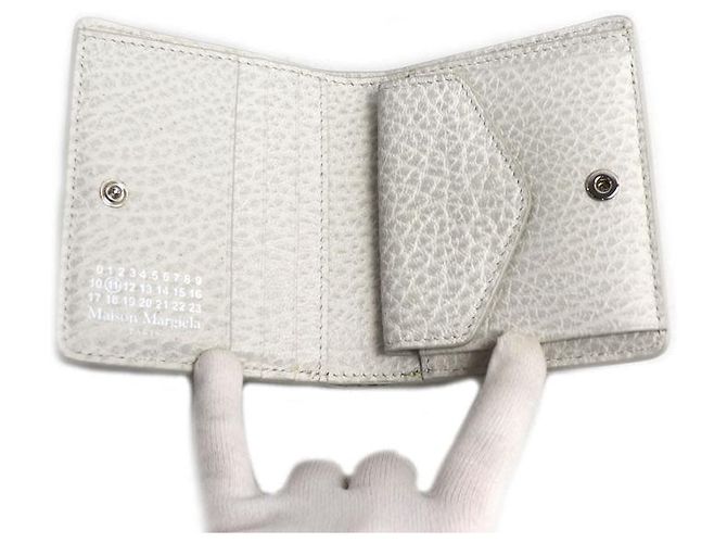 Autre Marque Portefeuille bifold en cuir 4 Stitch Maison Margiela Blanc - vue 3