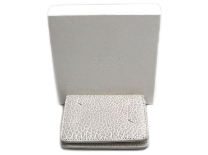 Autre Marque Portefeuille bifold en cuir 4 Stitch Maison Margiela Blanc - vue 8