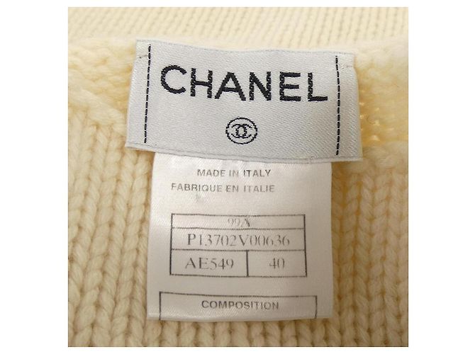 Tejido de cachemira Chanel Beige - vista 4
