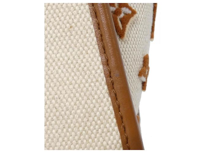 Borsa On My Side in tela e pelle di vitello Louis Vuitton Beige - vista 5