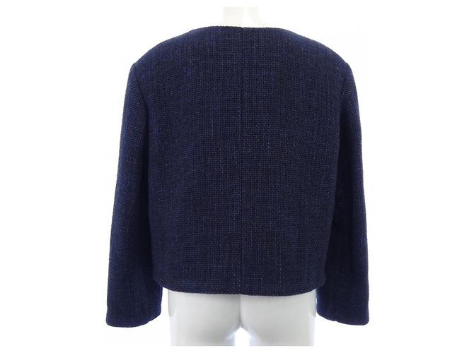 Chaqueta Chanel sin cuello Azul Azul marino - vista 2