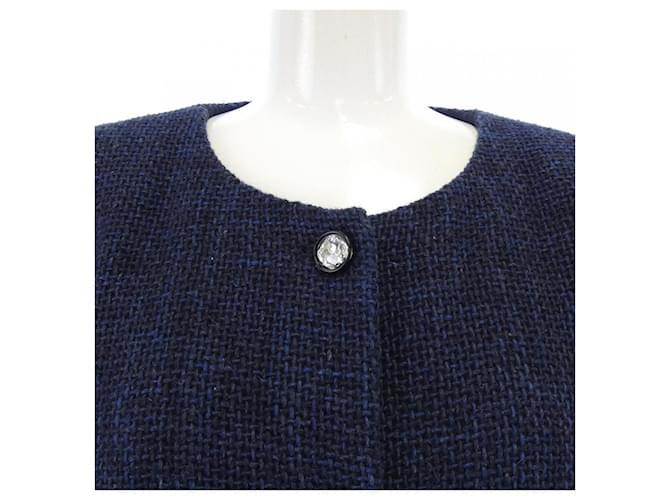 Chaqueta Chanel sin cuello Azul Azul marino - vista 6