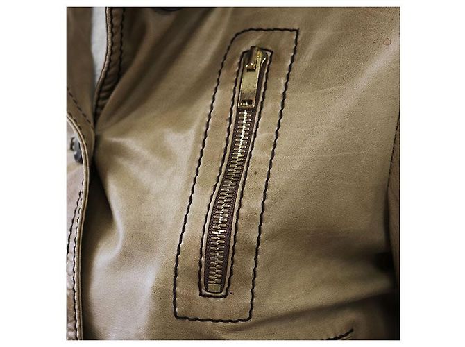 Chaqueta Bomber Gucci Madonna de piel de vaca Castaño Caqui - vista 11