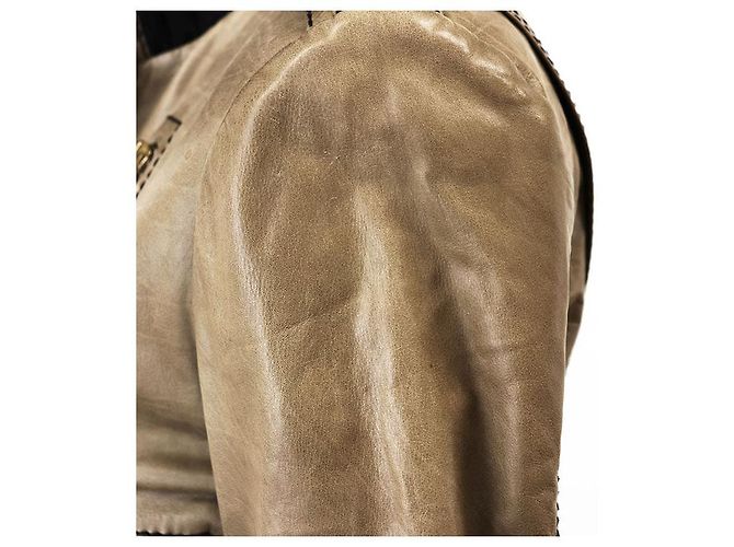 Chaqueta Bomber Gucci Madonna de piel de vaca Castaño Caqui - vista 4