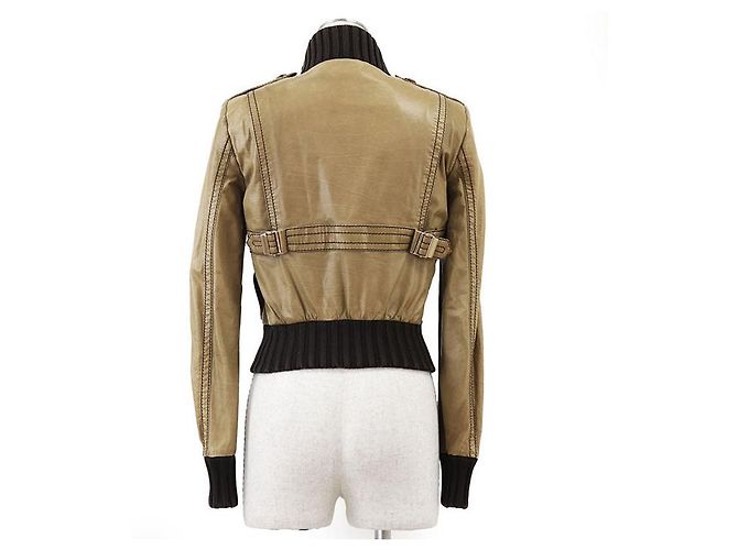 Chaqueta Bomber Gucci Madonna de piel de vaca Castaño Caqui - vista 7