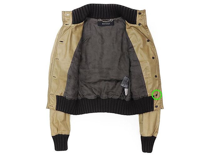 Chaqueta Bomber Gucci Madonna de piel de vaca Castaño Caqui - vista 9