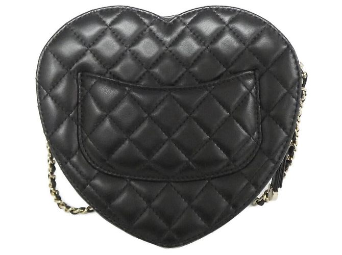Borsa a tracolla Chanel in agnello Nero - vista 2