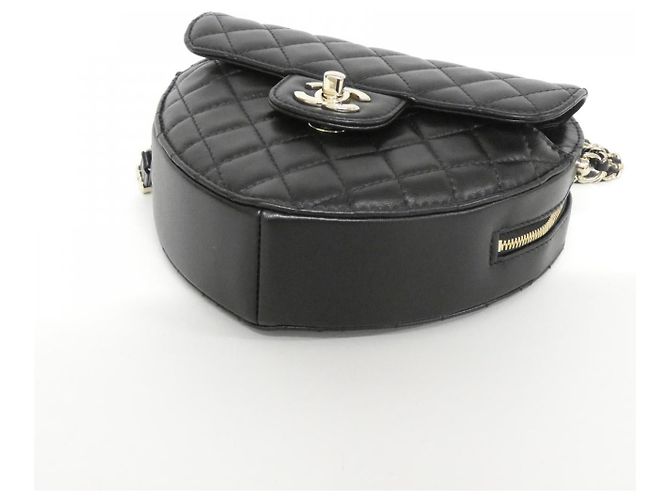 Borsa a tracolla Chanel in agnello Nero - vista 3