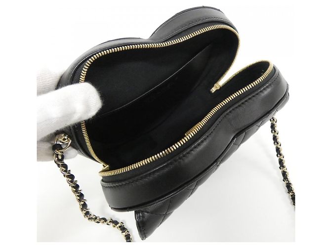 Borsa a tracolla Chanel in agnello Nero - vista 6