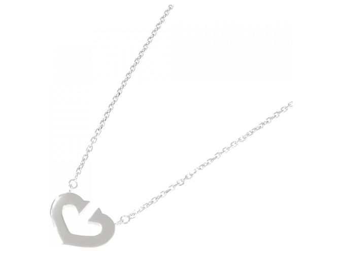 Collana Cartier C Heart 750 Oro Bianco Argento - vista 2
