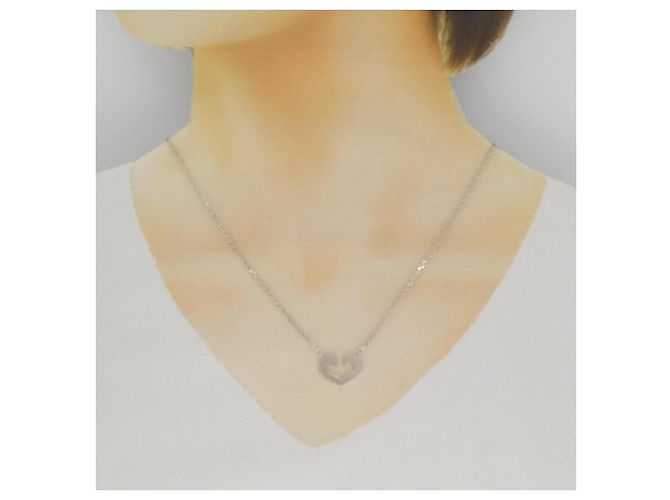Collana Cartier C Heart 750 Oro Bianco Argento - vista 5