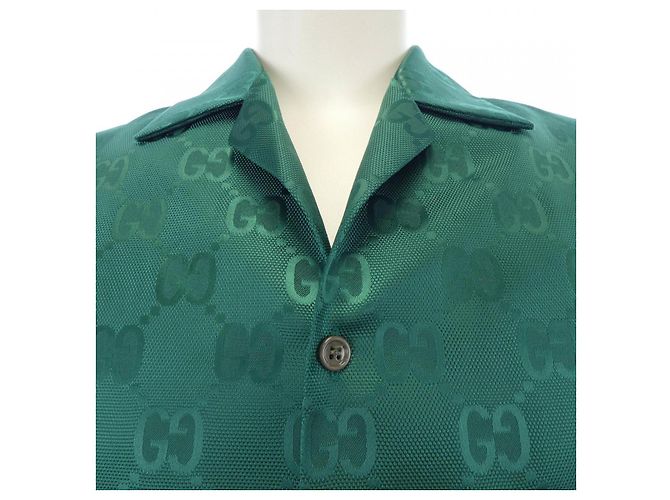 Camicia a maniche corte Gucci GG Verde - vista 5