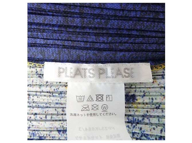 Issey Miyake PLEATS PLEASE Top plissé Blu Verde Giallo Blu navy - vista 4