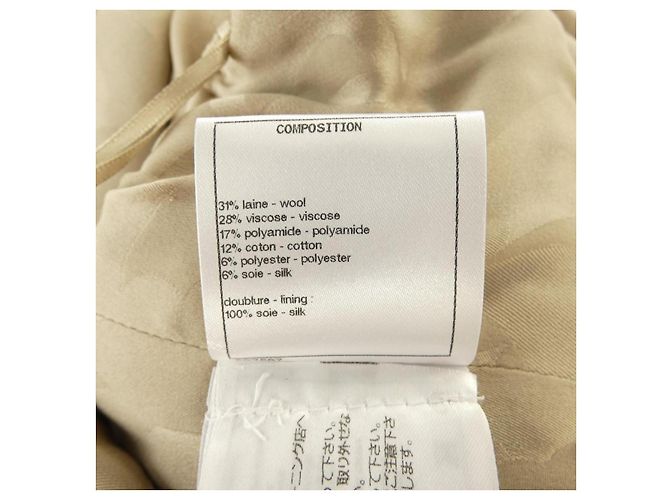 Abrigo de lana Chanel Negro Beige - vista 3