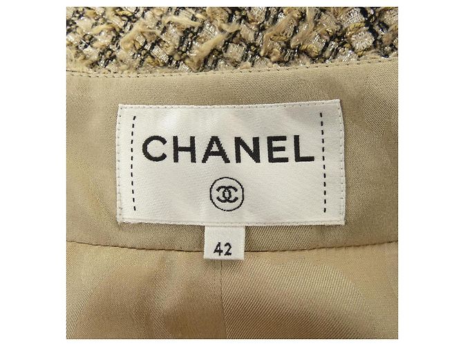 Abrigo de lana Chanel Negro Beige - vista 4