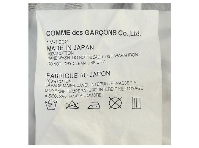 Camiseta de algodón negra Comme des Garcons Negro Blanco - vista 3