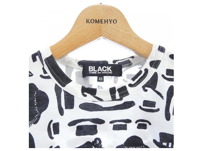 Camiseta de algodón negra Comme des Garcons Negro Blanco - vista 5