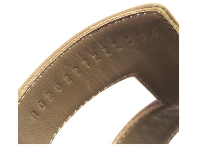 Hermès Hermes Oran37 Leder Flache Sandalen Braun Taupe - Ansicht 10