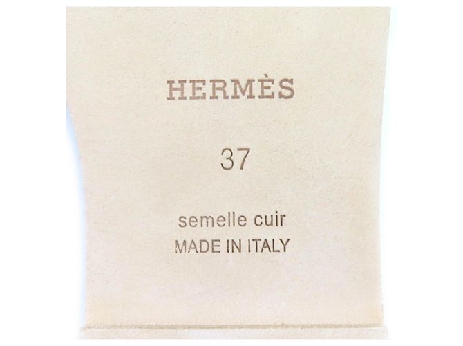 Hermès Hermes Oran37 Leder Flache Sandalen Braun Taupe - Ansicht 11