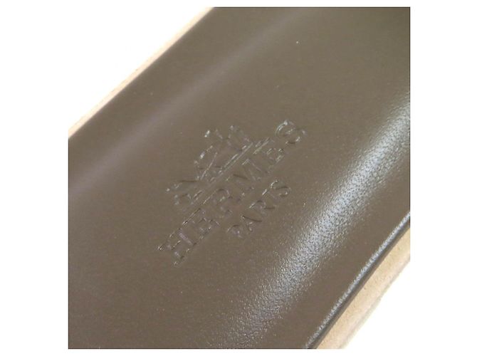 Hermès Hermes Oran37 Leder Flache Sandalen Braun Taupe - Ansicht 9