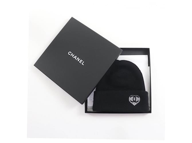 CHANEL COCO Mark Kaschmir Strickmütze Schwarz - Ansicht 2