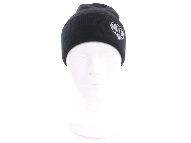 CHANEL COCO Mark Kaschmir Strickmütze Schwarz - Ansicht 4