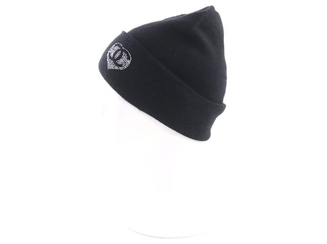 CHANEL COCO Mark Kaschmir Strickmütze Schwarz - Ansicht 5