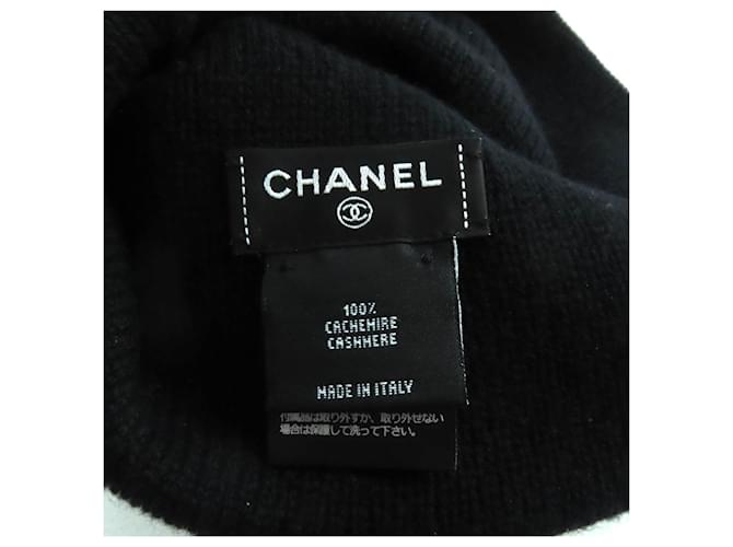 CHANEL COCO Mark Kaschmir Strickmütze Schwarz - Ansicht 8
