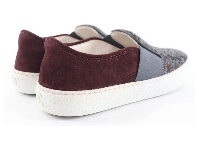 Sneakers Chanel COCO Mark Tweed Suede Marrone - vista 3