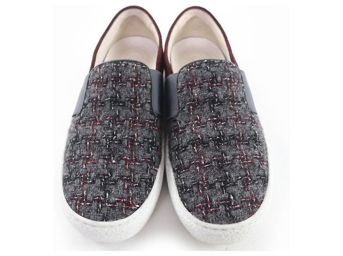 Sneakers Chanel COCO Mark Tweed Suede Marrone - vista 4