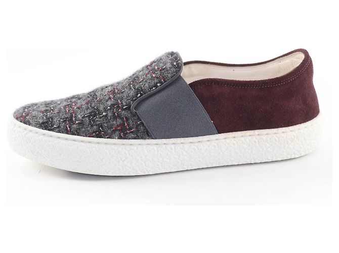 Sneakers Chanel COCO Mark Tweed Suede Marrone - vista 5