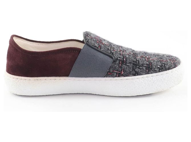 Sneakers Chanel COCO Mark Tweed Suede Marrone - vista 6