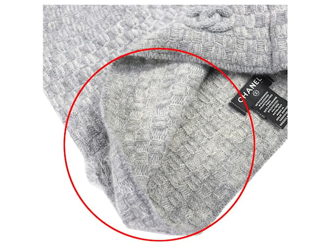 Chanel COCO Mark Kaschmir Strickmütze Braun - Ansicht 12