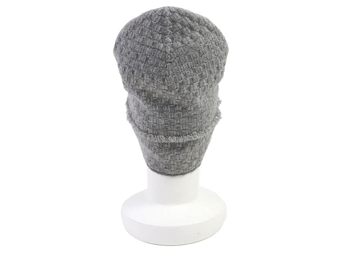 Chanel COCO Mark Kaschmir Strickmütze Braun - Ansicht 6