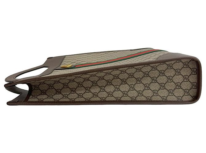 Gucci Ophidia GG Supreme Leder Tote Bag Braun Rot Grün - Ansicht 6