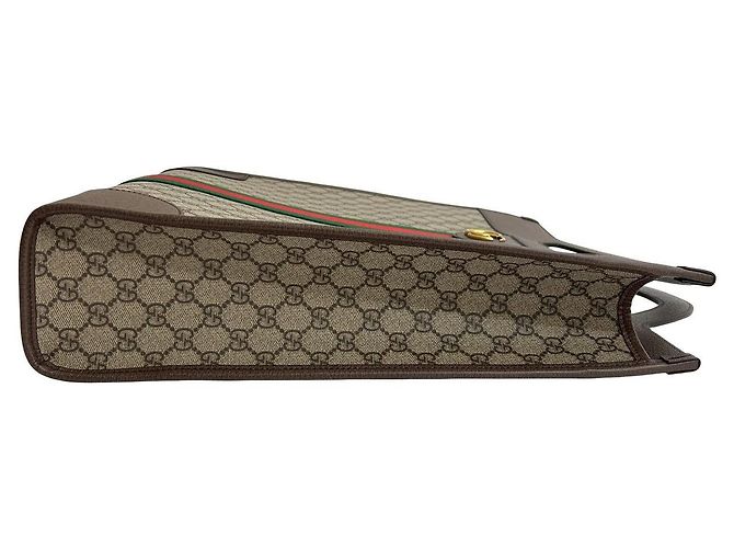 Gucci Ophidia GG Supreme Leder Tote Bag Braun Rot Grün - Ansicht 7