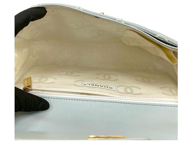 Borsa Chanel Matelasse Coco Wild Stitch Leather Blu Blu chiaro - vista 10