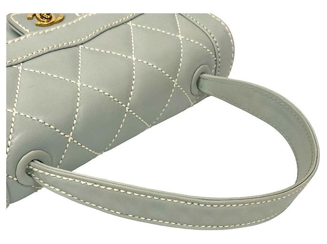 Borsa Chanel Matelasse Coco Wild Stitch Leather Blu Blu chiaro - vista 5