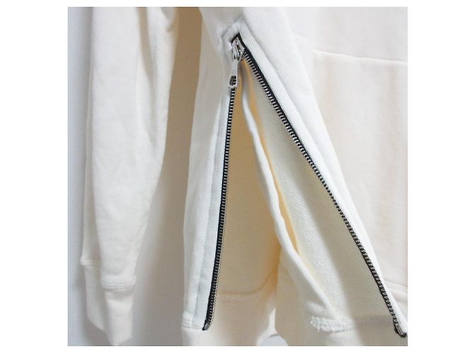 Autre Marque John Elliott Sweatshirt mit Reißverschluss am Saum Weiß Aus weiß - Ansicht 6