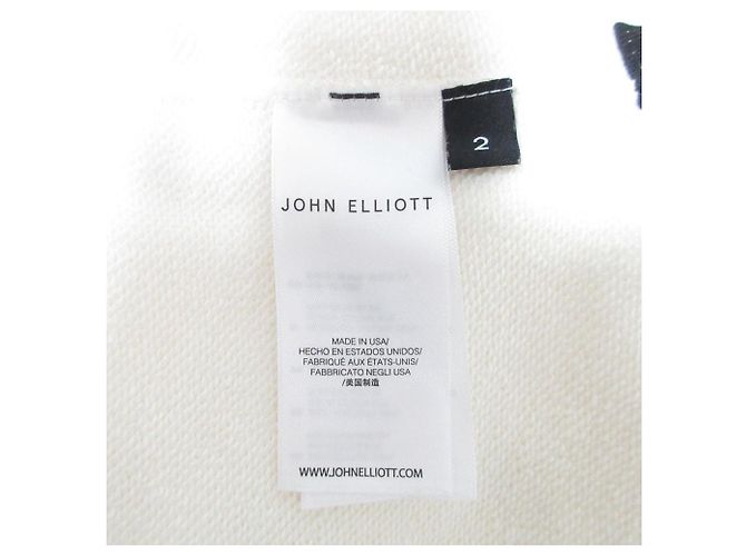 Autre Marque John Elliott Sweatshirt mit Reißverschluss am Saum Weiß Aus weiß - Ansicht 8